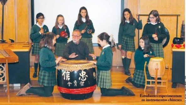 Planalto - As nossas alunas num atelier sobre os Instrumentos Musicais Chineses